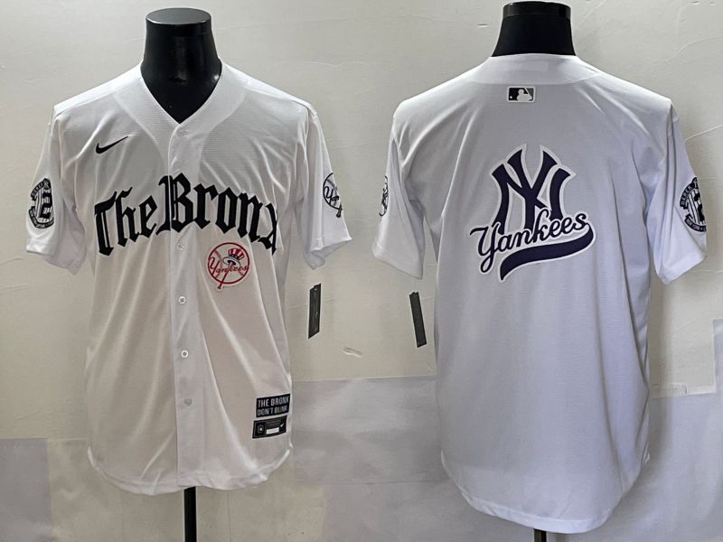 Men 2025 New York Yankees Blank White Five generations Joint Name Nike MLB Jersey style 14->new york yankees->MLB Jersey